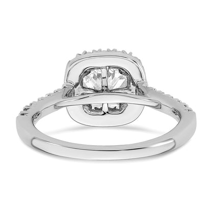 Platinum Lab Grown Diamond VS/SI+ G+ Cushion Halo Semi-mount Engagement R