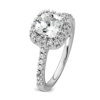 Platinum Lab Grown Diamond VS/SI+ G+ Cushion Halo Semi-mount Engagement R