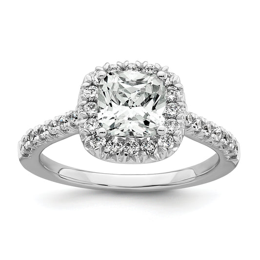 Platinum Lab Grown Diamond VS/SI+ G+ Cushion Halo Semi-mount Engagement R