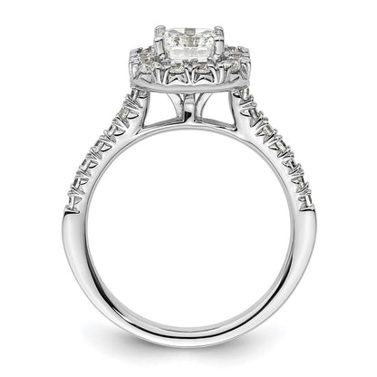 14k White Gold 1/2 Ct. Lab Grown Diamond VS/SI+ G+ 1 Ct. Center Ascher Halo Engagement Ring