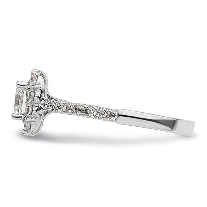 14k White Gold 1/2 Ct. Lab Grown Diamond VS/SI+ G+ 1 Ct. Center Ascher Halo Engagement Ring