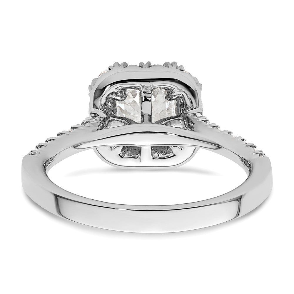 14k White Gold 1/2 Ct. Lab Grown Diamond VS/SI+ G+ 1 Ct. Center Ascher Halo Engagement Ring