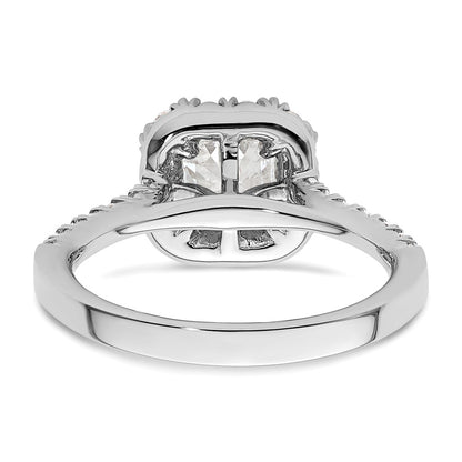 14k White Gold 1/2 Ct. Lab Grown Diamond VS/SI+ G+ 1 Ct. Center Ascher Halo Engagement Ring