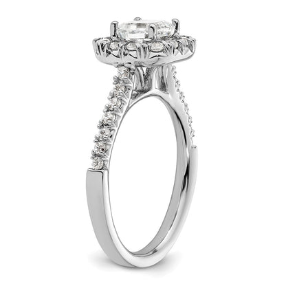 14k White Gold 1/2 Ct. Lab Grown Diamond VS/SI+ G+ 1 Ct. Center Ascher Halo Engagement Ring