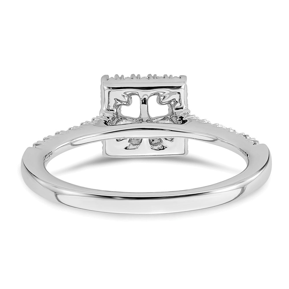 14K White Gold True Origin 1/3 Carat Lab Grown Diamond Vs D E F Semi Mount Princess Halo Engagement Ring
