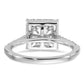 14k White Gold 1/2 Ct. Lab Grown Diamond VS/SI+ G+ 1 Ct. Center Princess Halo Engagement Ring