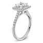 14k White Gold 1/2 Ct. Lab Grown Diamond VS/SI+ G+ 1 Ct. Center Princess Halo Engagement Ring