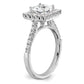 14k White Gold 3/4 Ct. Lab Grown Diamond VS/SI+ G+ 1 1/2 Ct. Center Princess Halo Engagement Ring