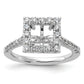 14k White Gold 3/4 Ct. Lab Grown Diamond VS/SI+ G+ 1 1/2 Ct. Center Princess Halo Engagement Ring