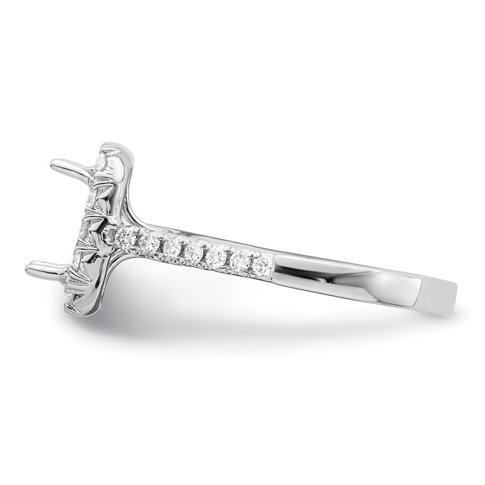 14k White Gold 14kw Lab Grown VS/SI+ G+ Diamond Emerald Halo Semi-mount Engagement Ring