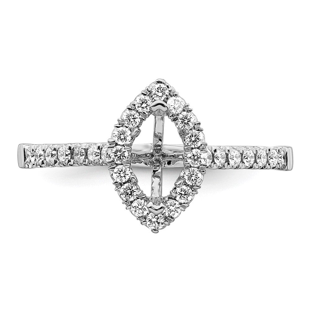 14K White Gold True Origin 1/3 Carat Lab Grown Diamond Vs D E F Semi Mount Marquise Halo Engagement Ring