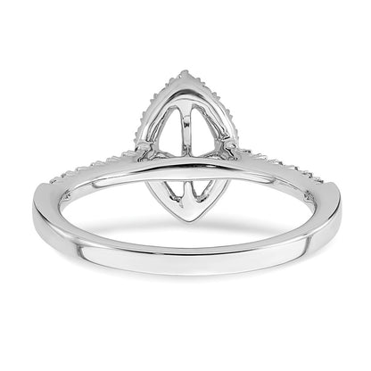 14K White Gold True Origin 1/3 Carat Lab Grown Diamond Vs D E F Semi Mount Marquise Halo Engagement Ring