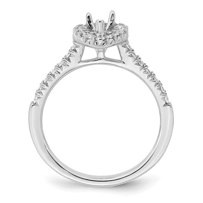 14K White Gold True Origin 1/3 Carat Lab Grown Diamond Vs D E F Semi Mount Pear Halo Engagement Ring