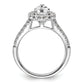 14k White Gold 5/8 Ct. Lab Grown Diamond VS/SI+ G+ 1 1/2 Ct. Center Pear Halo Engagement Ring