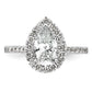 14k White Gold 5/8 Ct. Lab Grown Diamond VS/SI+ G+ 1 1/2 Ct. Center Pear Halo Engagement Ring