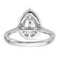 14k White Gold 5/8 Ct. Lab Grown Diamond VS/SI+ G+ 1 1/2 Ct. Center Pear Halo Engagement Ring