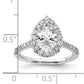 14k White Gold 5/8 Ct. Lab Grown Diamond VS/SI+ G+ 1 1/2 Ct. Center Pear Halo Engagement Ring