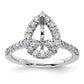 14k White Gold 5/8 Ct. Lab Grown Diamond VS/SI+ G+ 1 1/2 Ct. Center Pear Halo Engagement Ring