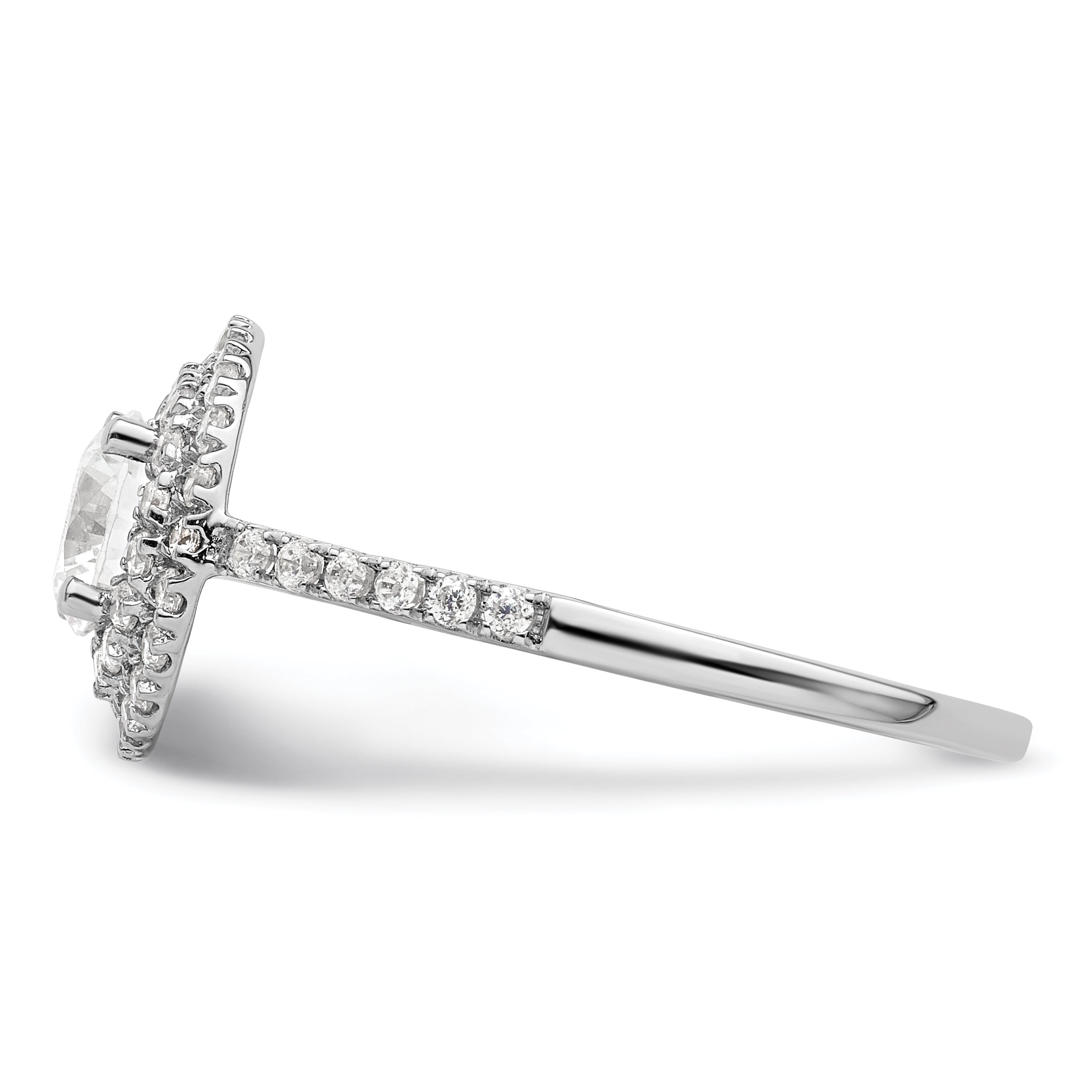 14KW Round Simulated Diamond Double Halo Engagement Ring