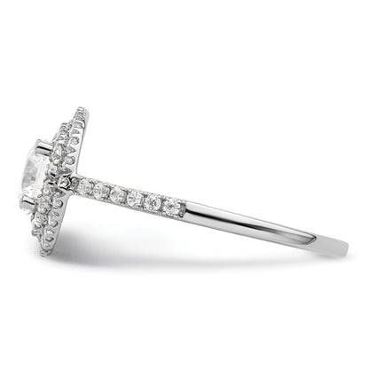 14KW Round Simulated Diamond Double Halo Engagement Ring