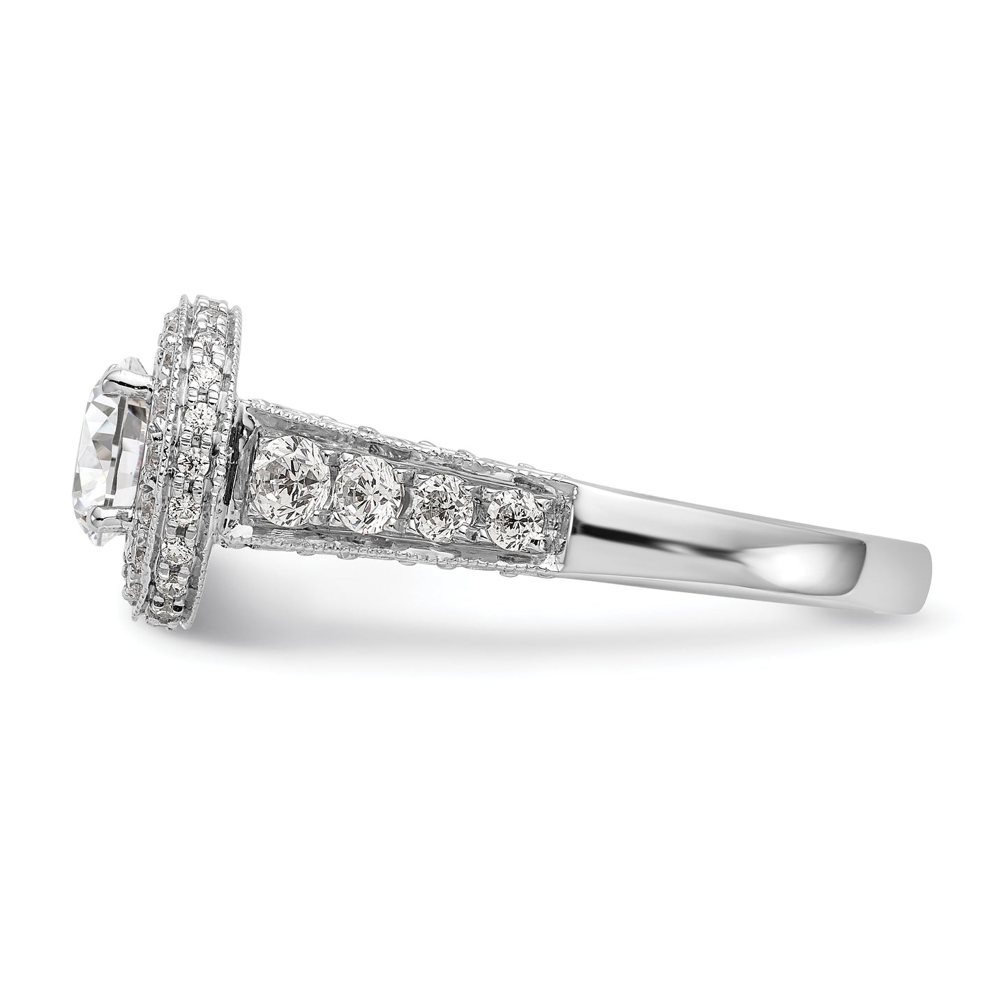 14k White Gold 3/4 Ct. Lab Grown Diamond VS/SI+ G+ 3/4 Ct. Center Round Engagement Ring