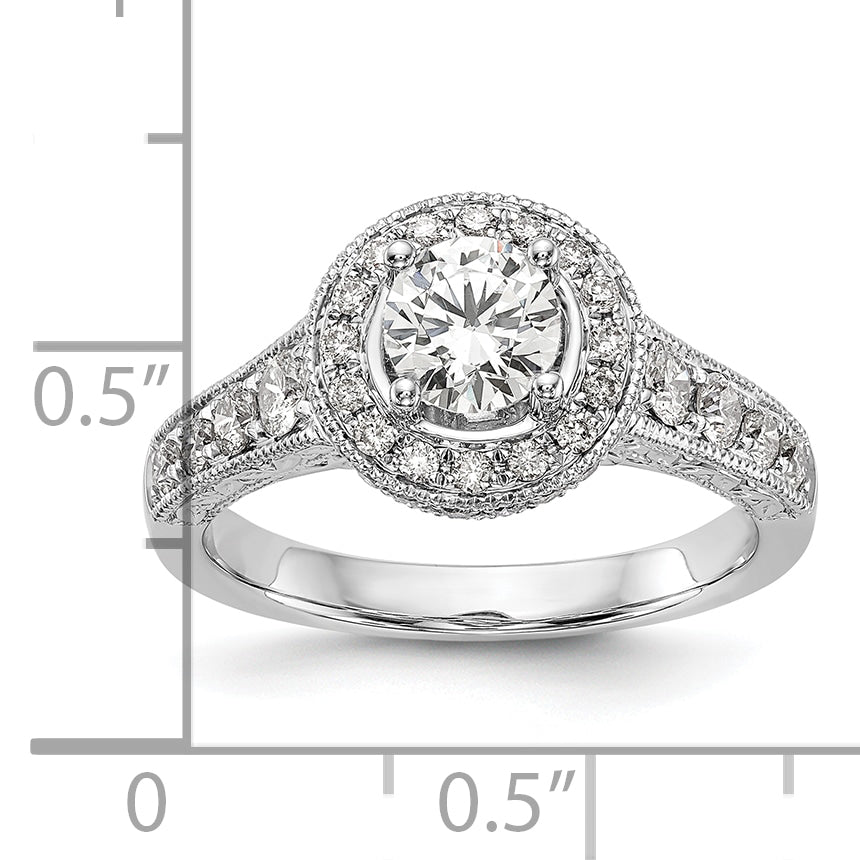 14k White Gold 3/4 Ct. Lab Grown Diamond VS/SI+ G+ 3/4 Ct. Center Round Engagement Ring