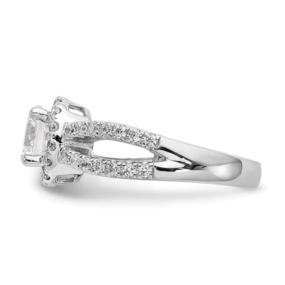 14K White Gold True Origin 3/4 Carat Lab Grown Diamond Vs/Si D E F Semi Mount Round Halo Engagement Ring
