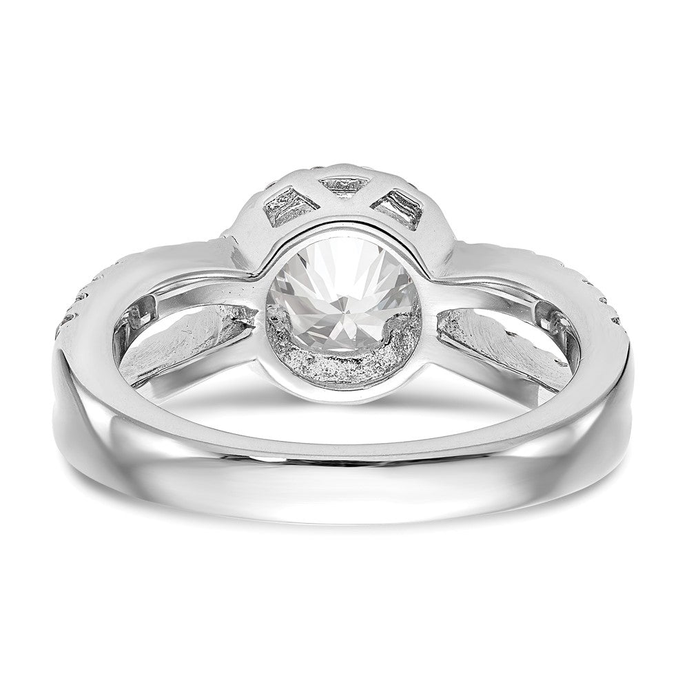 14K White Gold True Origin 3/4 Carat Lab Grown Diamond Vs/Si D E F Semi Mount Round Halo Engagement Ring