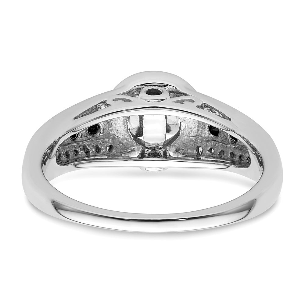 14kw Round Diamond with Black Simulated Diamond Halo Engagement Ring