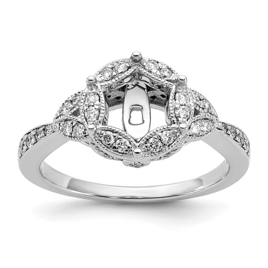 14KW Peg Set Simulated Diamond Round Halo Engagement Ring