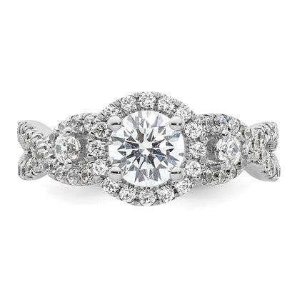 14k White Gold 3/4 Ct. Lab Grown Diamond VS/SI+ G+ 3/4 Ct. Center Round Engagement Ring