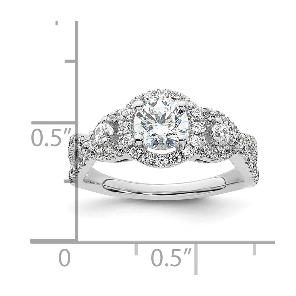 14k White Gold 3/4 Ct. Lab Grown Diamond VS/SI+ G+ 3/4 Ct. Center Round Engagement Ring