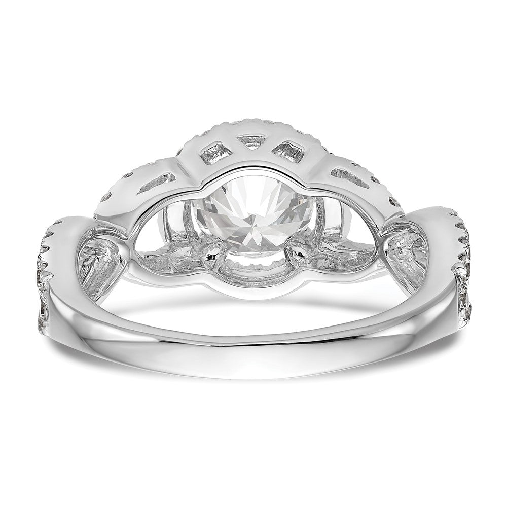 14K White Gold True Origin 3/4 Carat Lab Grown Diamond Vs/Si D E F Semi Mount Round Halo Engagement Ring