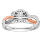 14K White/Rose Gold Two-Tone Rose and White 1/4 Ct. Lab Grown Diamond VS/SI+ G+ Halo Peg Set Engagement Ring