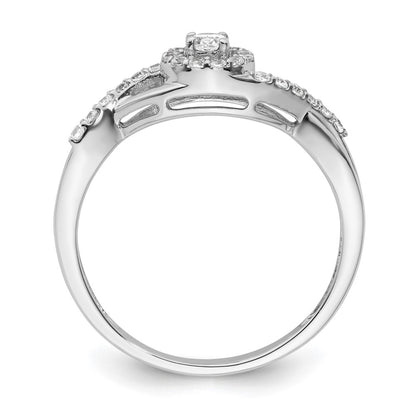 14k White Gold 1/4 Ct. Lab Grown Diamond VS/SI+ G+ Round Halo Engagement Ring