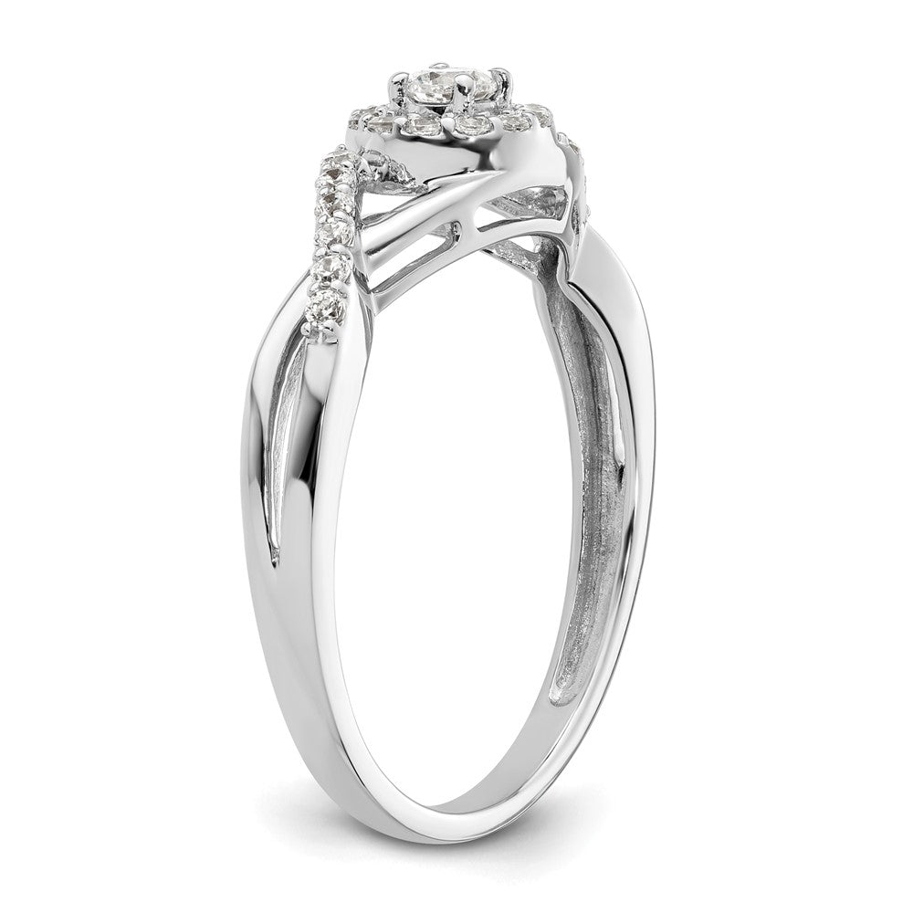 14k White Gold 1/4 Ct. Lab Grown Diamond VS/SI+ G+ Round Halo Engagement Ring