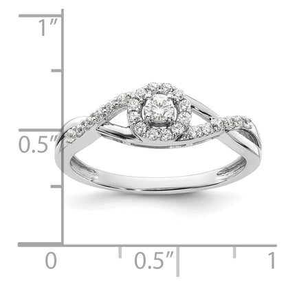 14k White Gold 1/4 Ct. Lab Grown Diamond VS/SI+ G+ Round Halo Engagement Ring