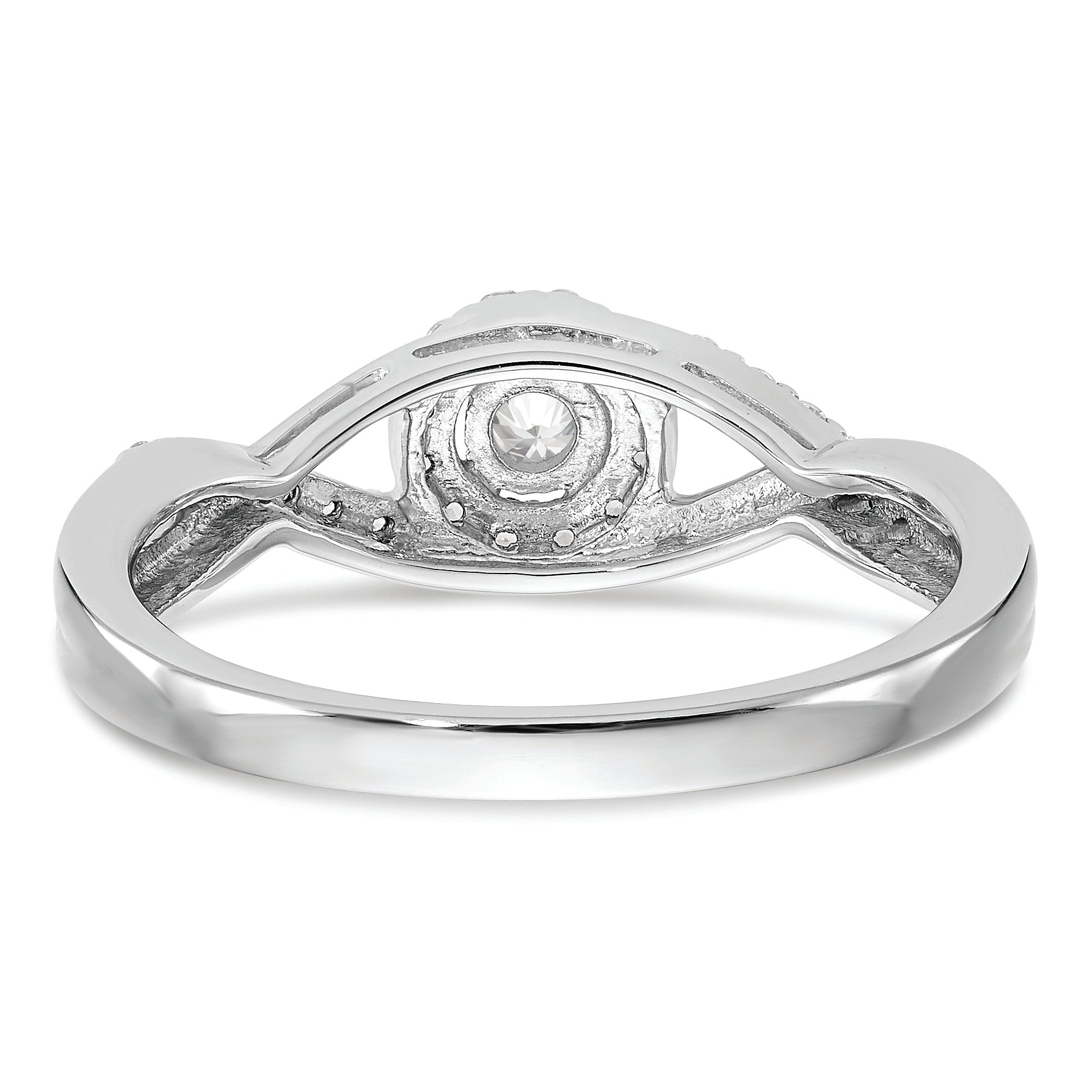 10K White Gold Halo (Holds 1/10 Carat (2.8mm) Round Center) 1/5 Diamond Semi Mount Engagement Ring