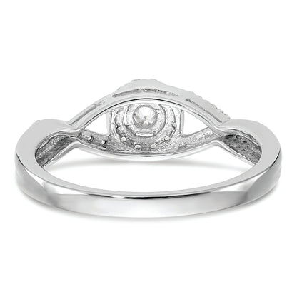 10K White Gold Halo (Holds 1/10 Carat (2.8mm) Round Center) 1/5 Diamond Semi Mount Engagement Ring