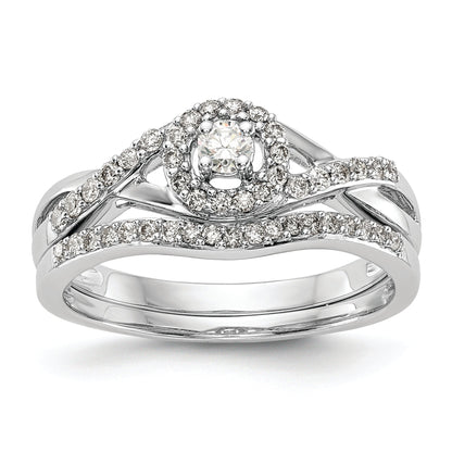 10K White Gold Halo (Holds 1/10 Carat (2.8mm) Round Center) 1/5 Diamond Semi Mount Engagement Ring