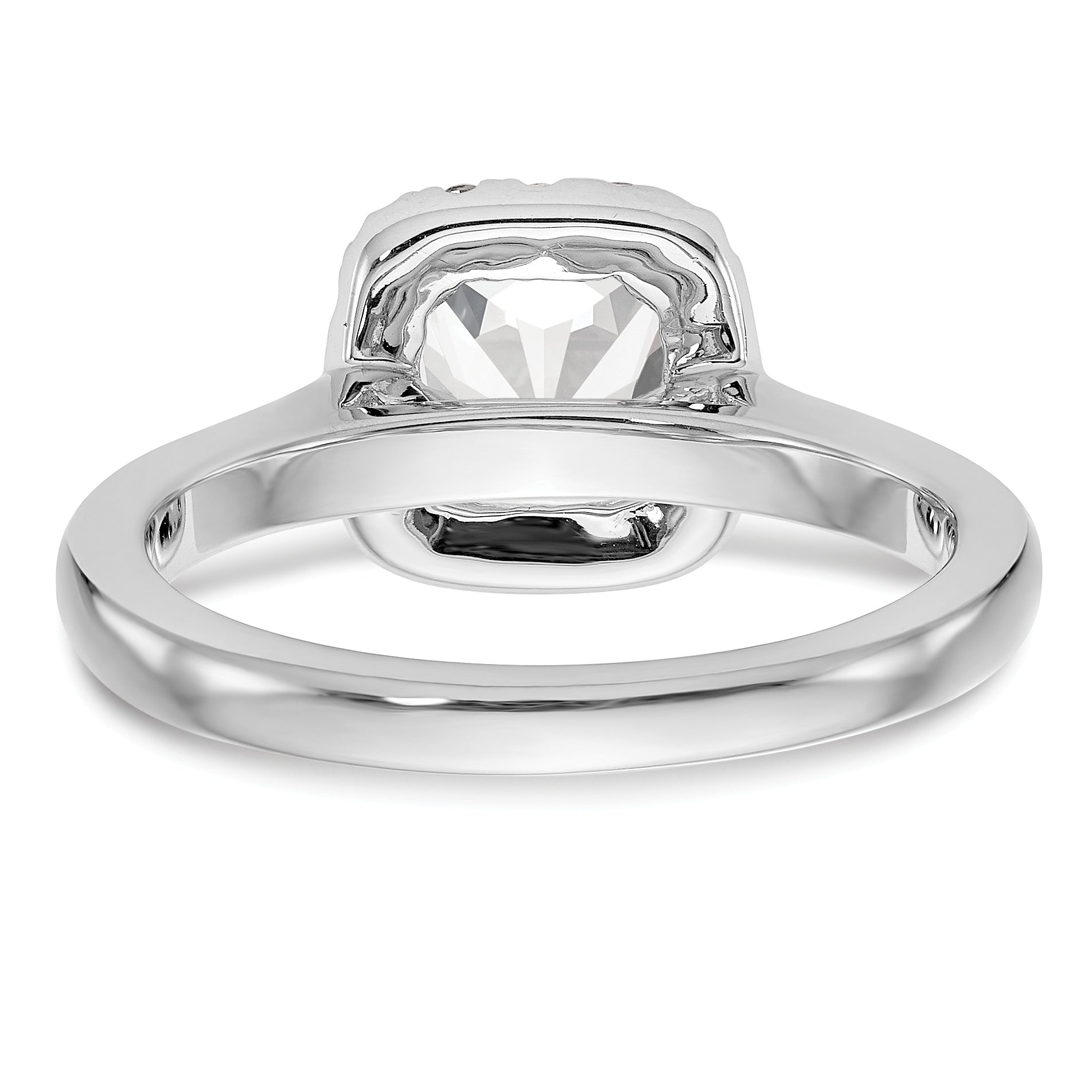 Platinum Princess Diamond Semi Mount Cushion Halo Engagement Ring