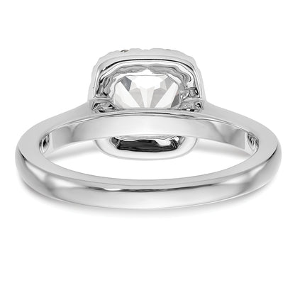 Platinum Princess Diamond Semi Mount Cushion Halo Engagement Ring