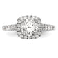 14k White Gold 1/2 Ct. Lab Grown Diamond VS/SI+ G+ Halo Peg Set Engagement Ring