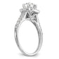 14k White Gold 1/2 Ct. Lab Grown Diamond VS/SI+ G+ Halo Peg Set Engagement Ring