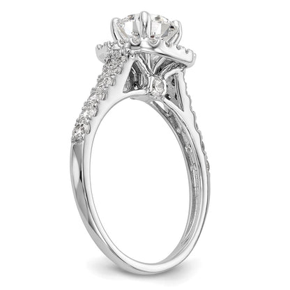 14k White Gold 1/2 Ct. Lab Grown Diamond VS/SI+ G+ Halo Peg Set Engagement Ring