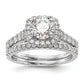 14k White Gold 1/2 Ct. Lab Grown Diamond VS/SI+ G+ Halo Peg Set Engagement Ring