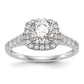 14k White Gold 1/2 Ct. Lab Grown Diamond VS/SI+ G+ Halo Peg Set Engagement Ring