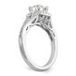 14k White Gold 3/8 Ct. Lab Grown Diamond VS/SI+ G+ 1 Ct. Center Round Halo Engagement Ring