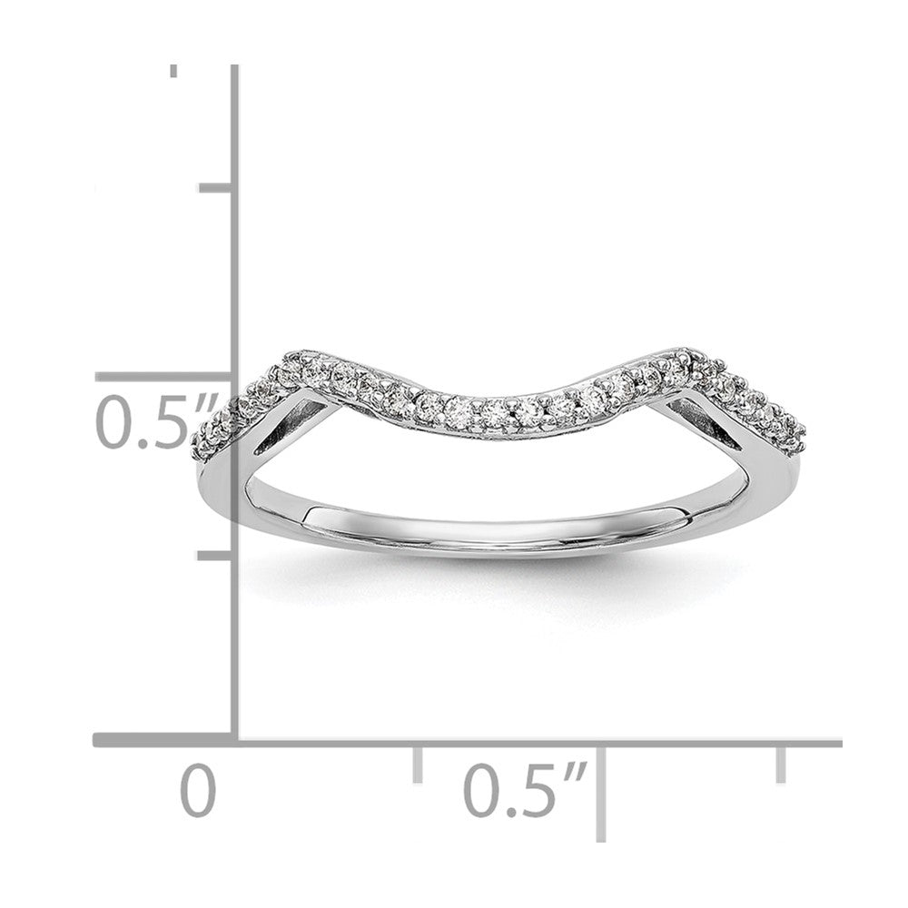 14k White Gold 1/8 Ct. Lab Grown Diamond VS/SI+ G+ Round Contoured Wedding Band Ring
