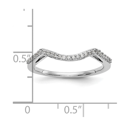 14k White Gold 1/8 Ct. Lab Grown Diamond VS/SI+ G+ Round Contoured Wedding Band Ring